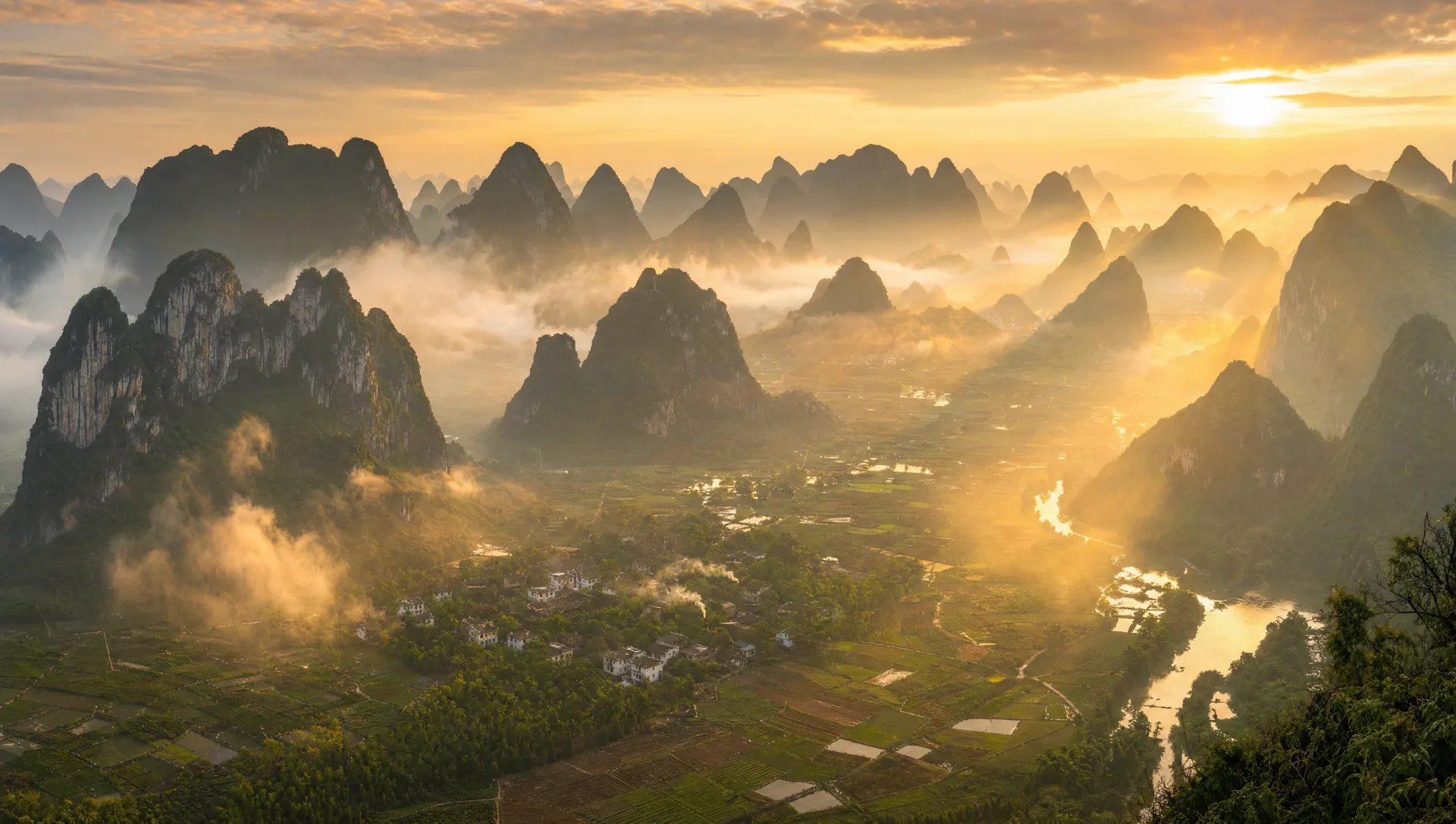Guangxi Berglandschaft